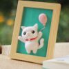 White Cat with Frame Needle Felting Kit for Beginners with Everything to Make - Image 2
