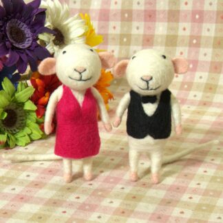 Mice Couple Needle Felting Kit for Beginners Craft Kit Mother's Day Gift 4inch