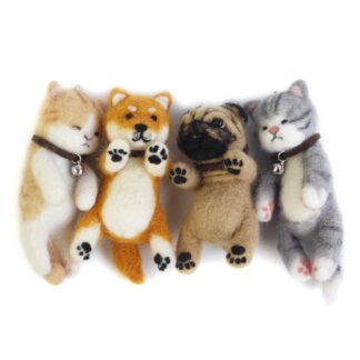 4 Animal Needle Felting Kits 4 inch Height - They Are Friends DIY Craft Kit for Beginner Mother's Day, Birthday Present