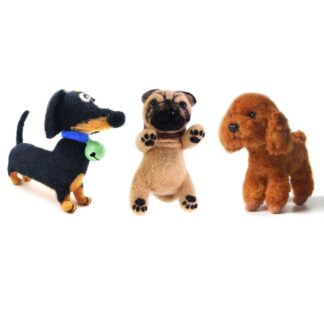 3 Lovely Dogs Needle Felting Kits - We Are Friends DIY Craft Kit for Christmas Day