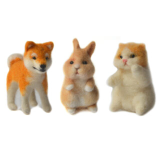 3 Animals Needle Felting Kits for Beginners Easy to Make with Everything Craft for Mom, Grandma, Kids
