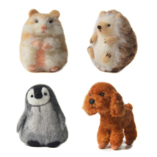 4 Animals Needle Felting Kits for Beginners Easy to Make with Everything Craft for Mom, Grandma, Kids