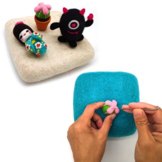 Woolen Needle Felting Mat Wool Pat for Needle Felting Kit Project 6″x6″x2″