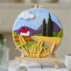 Wheat 2D Needle Felting Kit Landscape Framed Hoop Art Craft for Beginners - Image 3