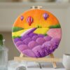 Lavender 2D Needle Felting Kit Landscape Framed Hoop Art Craft for Beginners - Image 3