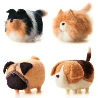 4 Pack Faceless Dog Needle Felting Kit for Beginners 1.5x3.2inch