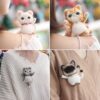 4 Brooch Cat Needle Felting Kits for Beginners Craft Kits Gift for Mother's Day Birthday - Image 3