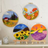 Coreopsis 2D Needle Felting Kit Landscape Framed Hoop Art Craft for Beginners - Image 6