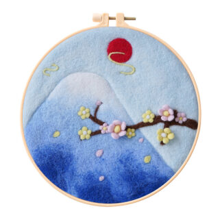 Winter 2D Needle Felting Kit Landscape Framed Hoop Art Craft for Beginners