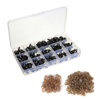 300pcs Including 150pcs Plastic Black Safety Eyes, 150 pcs Disk for Doll Making Needle Felting Kit