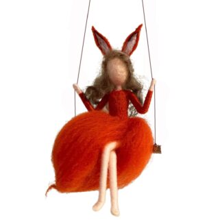 Red Swing Fox Elf Needle Felting Kits Friendly Instruction DIY Craft Kit for Beginners 6inch