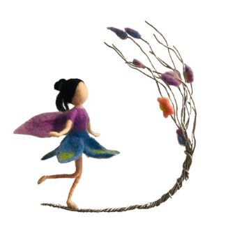 Elf on the Tree Needle Felting Kit for Beginners DIY Craft Kit 6 inch Height