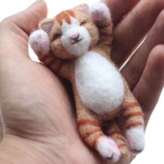 Lazy Cat Needle Felting Kit for Beginners Craft Kit Mother's Day Gift 4inch