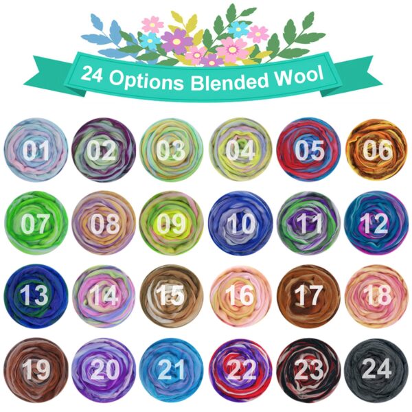 50g Blended Wool Roving for Needle Felting Kits