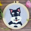 Schnauzer Punch Needle Kit for Beginners, Including 8 INCH Hoop, Pattern, Cotton Threads, Punch Needles, Needle Threader, Instruction - Image 2
