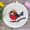 Robin Punch Needle Kit for Beginners, Including 8 INCH Hoop, Pattern, Cotton Threads, Punch Needles, Needle Threader, Instruction - Image 2