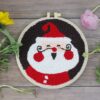 Santa Claus Punch Needle Kit for Beginners, Including 8 INCH Hoop, Pattern, Cotton Threads, Punch Needles, Needle Threader, Instruction - Image 2