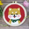 Shiba Inu Punch Needle Kit for Beginners, Including 8 INCH Hoop, Pattern, Cotton Threads, Punch Needles, Needle Threader, Instruction - Image 2
