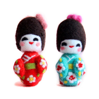 Japanese Doll Needle Felting Kit for Beginners Mother's Day Craft Kit for Mom, Grandma