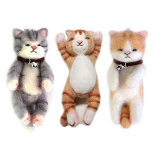 3 Lovely Kittens Needle Felting Kits - We Are Friends - 4 inch DIY Craft Kit for Christmas Day