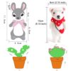 Bear and Rabbit, Cactus Needle Felting Kits for Beginners Craft Kit Mother's Day Gift - Image 3