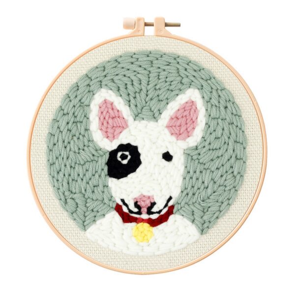 Dobermann Punch Needle Kit for Beginners, Including 8 INCH Hoop, Pattern, Cotton Threads, Punch Needles, Needle Threader, Instruction
