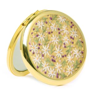 Mini Mirror Embroidery Kit for Beginner (A) Including Everything to Make for Mom Grandma Girlfriend Birthday Present