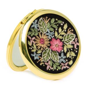 Mini Mirror Embroidery Kit for Beginner (B) Including Everything to Make for Mom Grandma Girlfriend Birthday Present