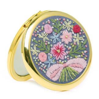 Mini Mirror Embroidery Kit for Beginner (C) Including Everything to Make for Mom Grandma Girlfriend Birthday Present
