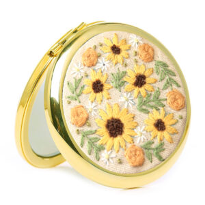 Mini Mirror Embroidery Kit for Beginner (D) Including Everything to Make for Mom Grandma Girlfriend Birthday Present