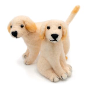 2 Pack Labradors Dog Needle Felting Kits for Beginners DIY Craft Kit Include Everything to Make