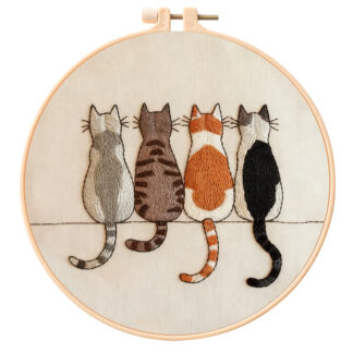 Mini Cat Embroidery Kit for Beginner - Including Everything to Make 8inch Craft Kit for Mom Grandma Girlfriend Birthday Present