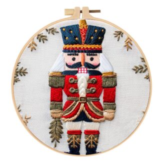 Nutcracker Embroidery Kit for Beginner - Including Everything to Make 8inch Christmas Craft Kit for Mom Grandma Girlfriend Birthday Present
