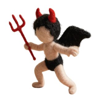 Little Devil Needle Felting Kit Beginners with Instruction Height 4 INCH Easy for Starters DIY Craft Kit Include Everything to Make