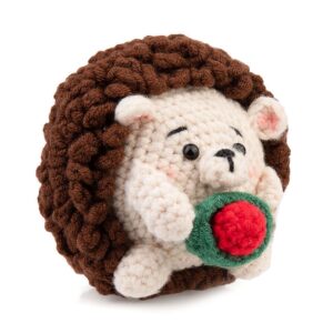 Hedgehog Crochet Kit for Beginners, DIY Handmade Plush Animal Craft Set