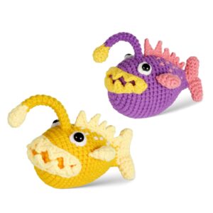 Feltsky Cute Anglerfish Crochet Kit for Beginners, DIY Handmade Craft Set