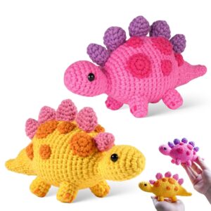 Feltsky Ankylosaurus Dinosaur Crochet Kit for Beginners, DIY Craft Set
