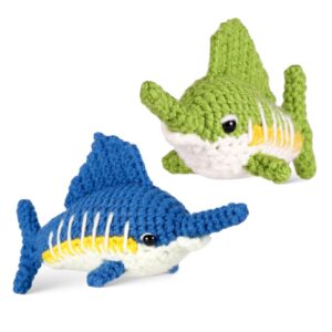 Feltsky Sailfish Crochet Kit for Beginners, DIY Handmade Ocean Craft