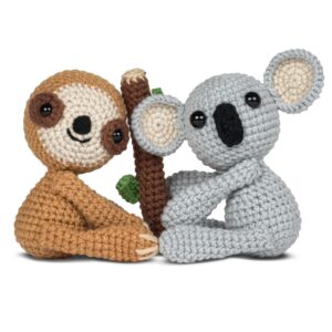 Feltsky Sloth and Koala Friends Crochet Kit for Beginners, DIY Craft Set